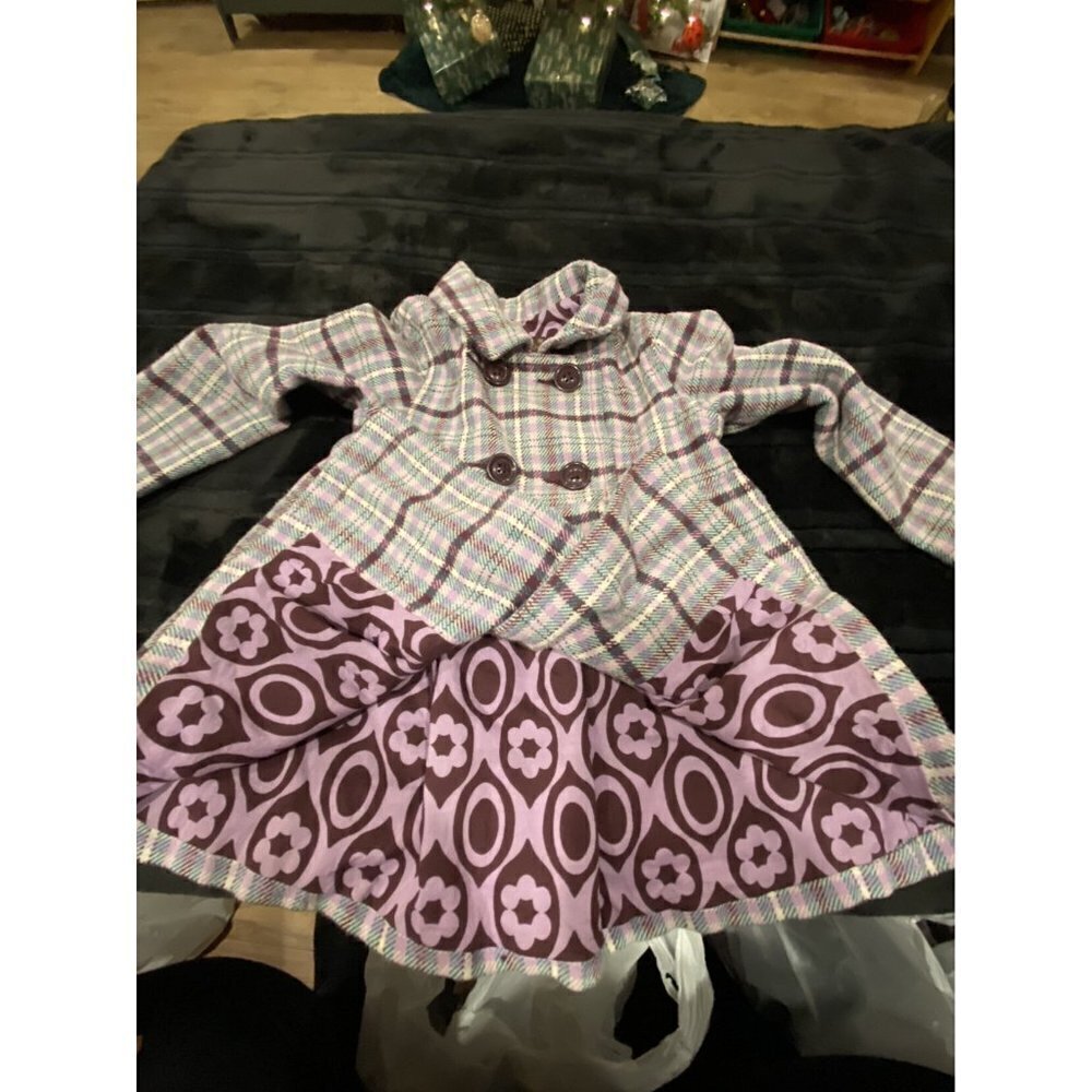 Old Navy Double Breasted Lined Peacoat Plaid 4T - Picture 5 of 11